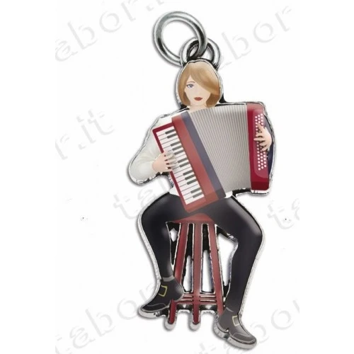 Bomboniera laurea in musica ciondolo fisarmonica donna smaltato
