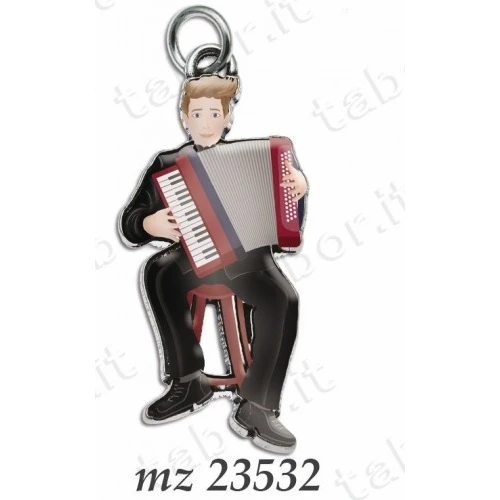 Bomboniera laurea in musica ciondolo fisarmonica uomo smaltato
