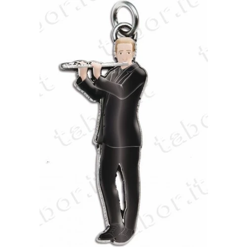 Bomboniera laurea in musica ciondolo flauto uomo smaltato