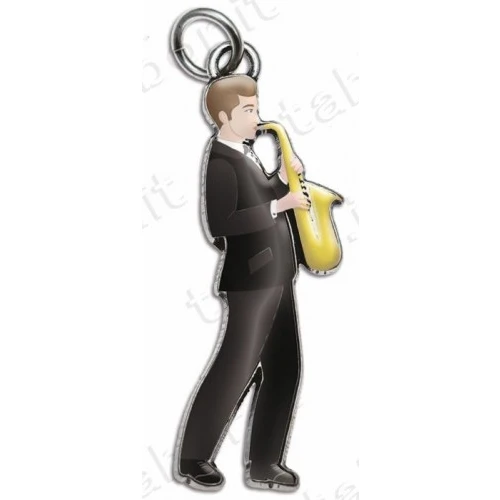 Bomboniera laurea in musica ciondolo sassofono uomo smaltato