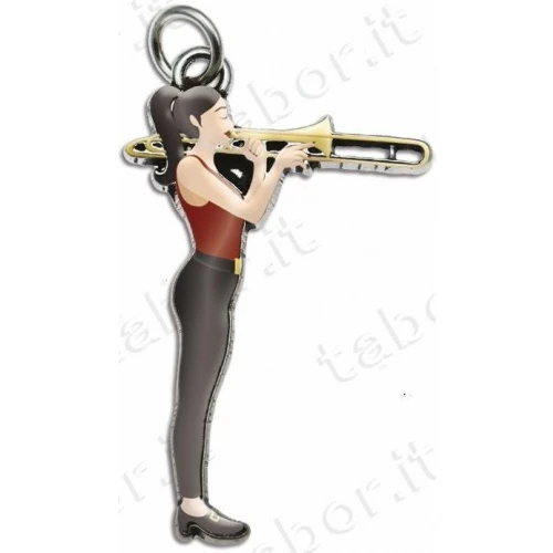 Bomboniera laurea in musica ciondolo trombone donna smaltato