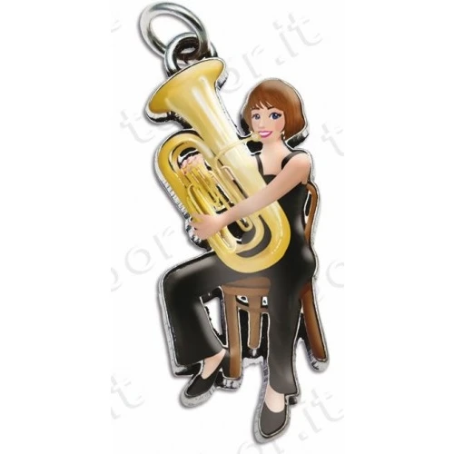 Bomboniera laurea in musica ciondolo tuba donna smaltato