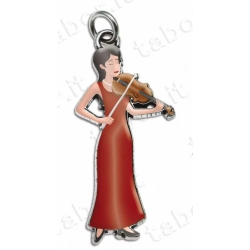 Bomboniera laurea in musica ciondolo violino donna smaltato