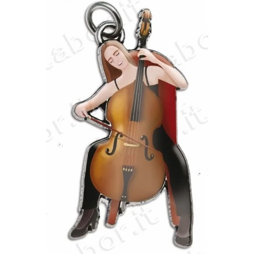 Bomboniera laurea in musica ciondolo violoncello donna smaltato