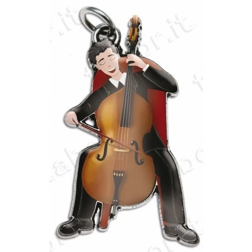 Bomboniera laurea in musica ciondolo violoncello uomo smaltato