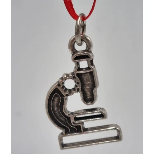 Bomboniera laurea microscopio in metallo argentato