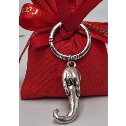 Bomboniera laurea portachiavi corno in metallo