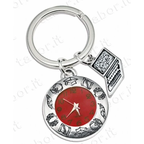 Bomboniera laurea portachiavi orologio con ciondolo computer - informatica