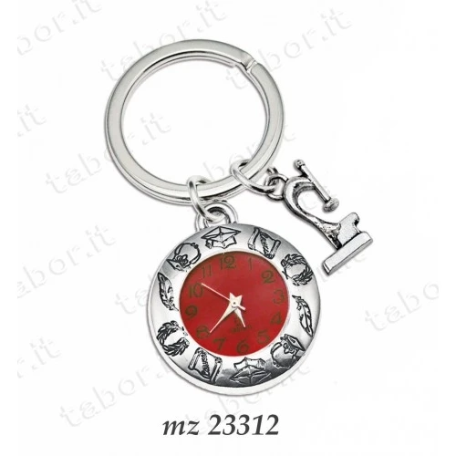 Bomboniera portachiavi orologio con microscopio - laurea in chimica e biologia