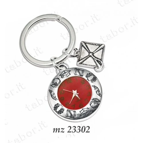 Bomboniera laurea portachiavi orologio con ciondolo tocco