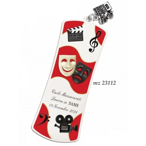 Bomboniera laurea segnalibro personalizzabile con ciondolo Dams