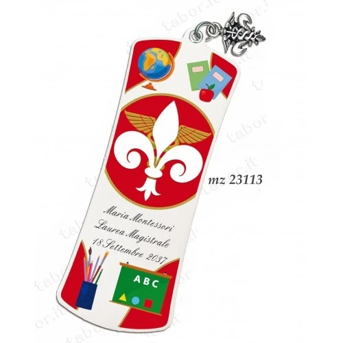 Bomboniera laurea segnalibro personalizzabile con ciondolo magistrale