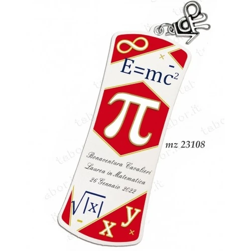 Bomboniera laurea segnalibro personalizzabile con ciondolo matematica