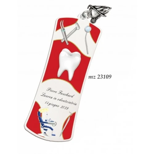 Bomboniera laurea segnalibro personalizzabile con ciondolo odontoiatria