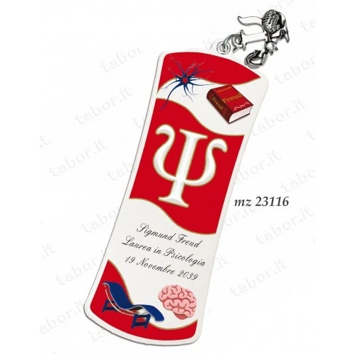 Bomboniera laurea segnalibro personalizzabile con ciondolo psicologia