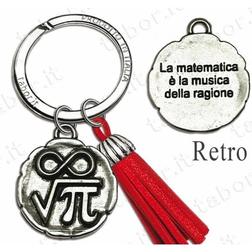 Bomboniera portachiavi laurea in matematica con nappina rossa