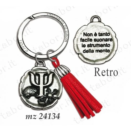 Bomboniera portachiavi laurea in psicologia con nappina rossa