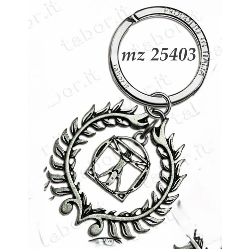 Bomboniera portachiavi laurea uomo vitruviano