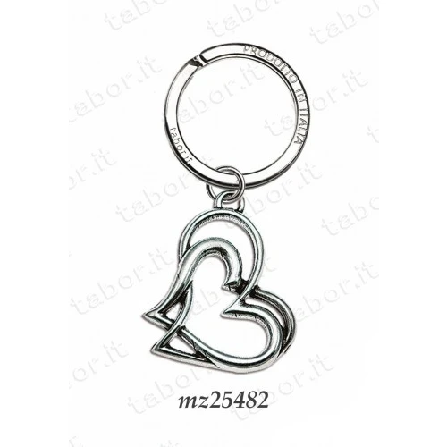 Bomboniera portachiavi stilizzato doppio cuore