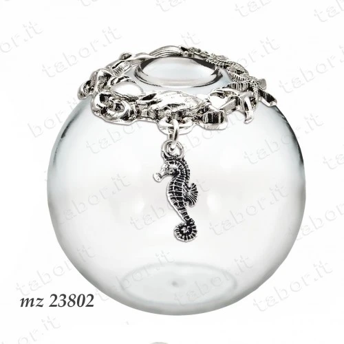 Bomboniera profumatore mare in vetro con cavalluccio marino