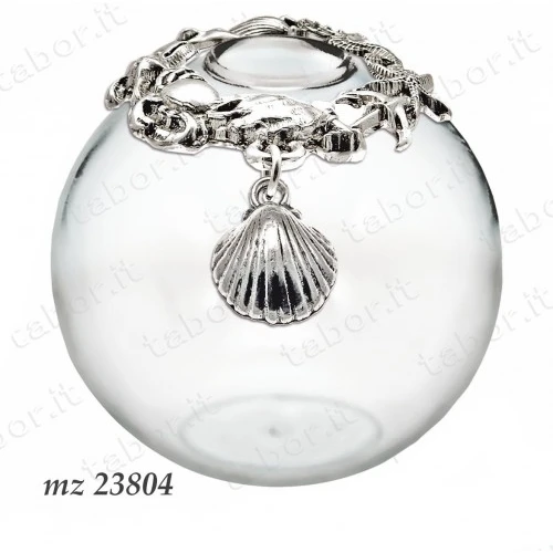Bomboniera profumatore mare in vetro con conchiglia
