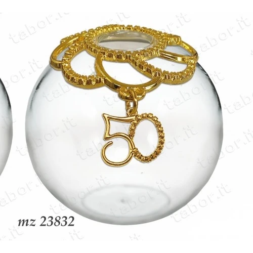 Bomboniera profumatore sfera decoro oro cinquantesimo