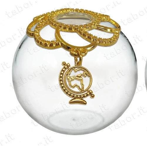 Bomboniera profumatore sfera decoro oro con globo