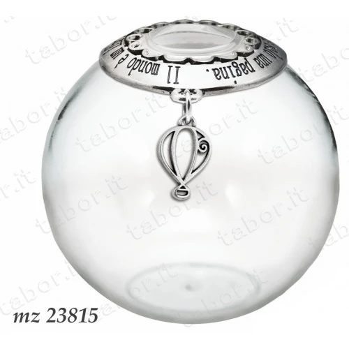 Bomboniera profumatore tema viaggio con ciondolo mongolfiera