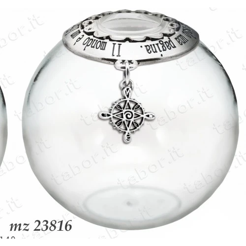 Bomboniera profumatore tema viaggio con ciondolo rosa dei venti