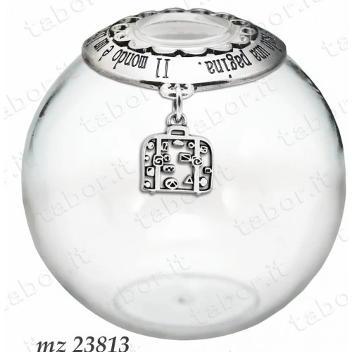 Bomboniera profumatore tema viaggio con ciondolo valigia