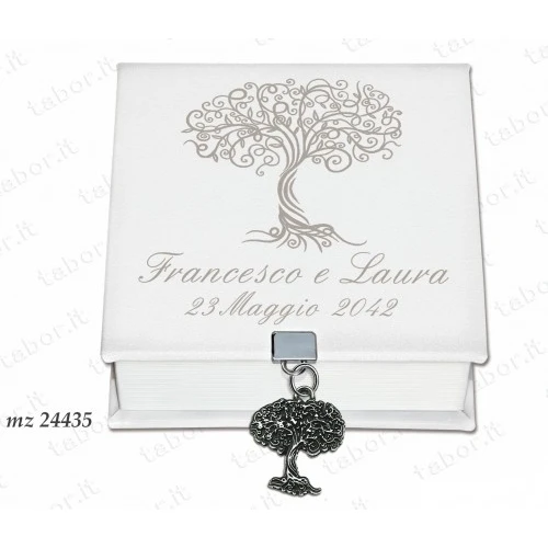 Bomboniera scatola degustazione personalizzabile portagioie albero della vita