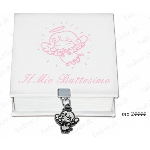 Bomboniera scatola degustazione personalizzabile portagioie angelo rosa