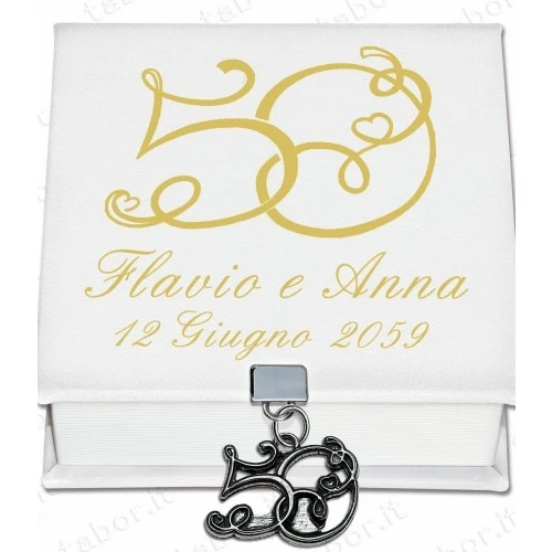 Bomboniera scatola degustazione personalizzabile portagioie cinquantesimo