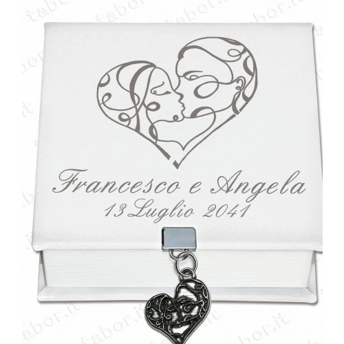 Bomboniera scatola degustazione personalizzabile portagioie cuore sposi