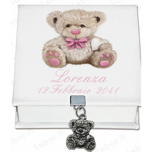 Bomboniera scatola degustazione personalizzabile portagioie orsetto bimba