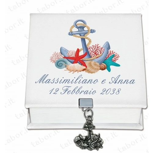 Bomboniera scatola degustazione personalizzabile portagioie tema mare