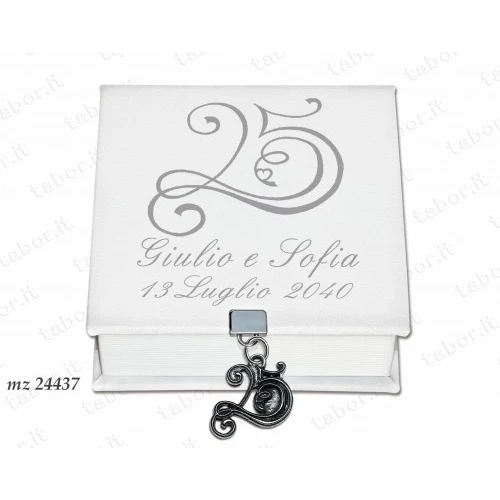 Bomboniera scatola degustazione personalizzabile portagioie venticinquesimo