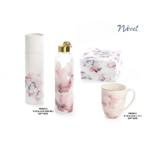 BORRACCIA CON FIORI PAST. 23.8 CM. VETRO NAVEL