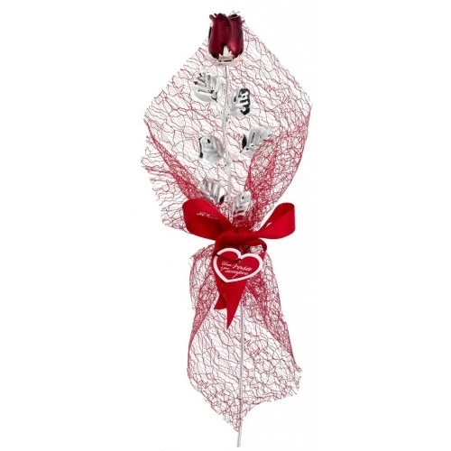 BOUQUET CON ROSA ROSSA SCARLATTA