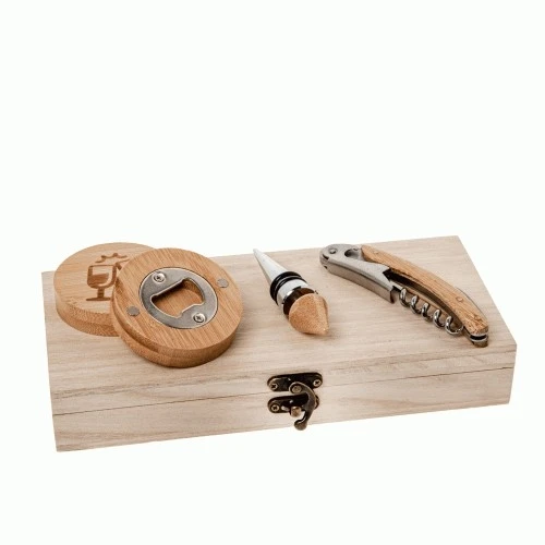 BRINDA SET 3 PEZZI IN WOOD BOX - BOMBONIERE UTILI 
