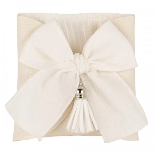 BUSTA CONFETTI FIOCCO AVORIO CM.9 