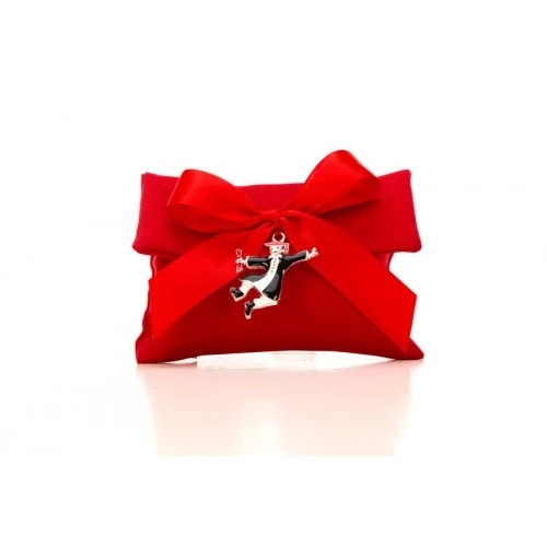 Bomboniera Solidale Laurea Cuorematto: Portaconfetti Bustina con Ciondolo Laureato cm.8x11