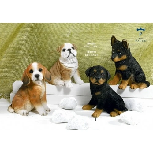 CAGNOLINO SEDUTO 20 CM. RESINA