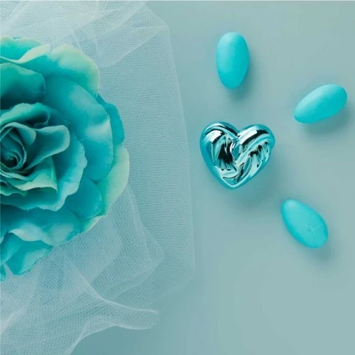 Magnete Cuore Claraluna Decorativo: Applicazione per Sacchetti e Segnaposto cm.3,7x3,5x1,5 - Azzurro