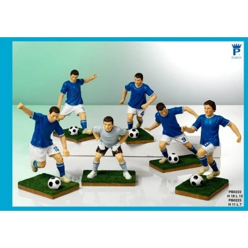 CALCIATORE AZZURRO NAZIONALE ITALIA 18 CM. RESINA