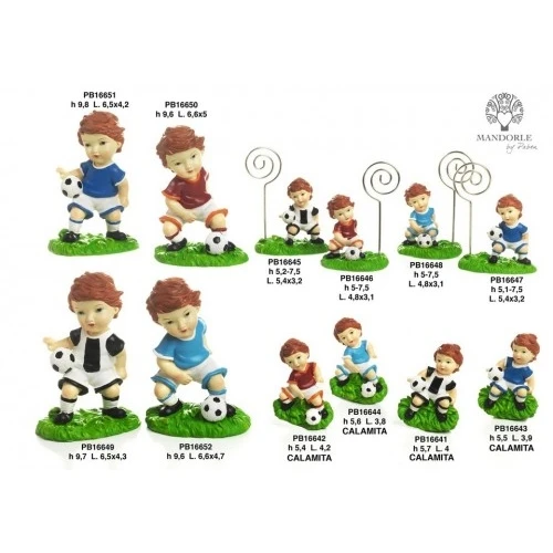 CALCIATORE/MAGLIA CELESTE 9.6 CM. RESINA