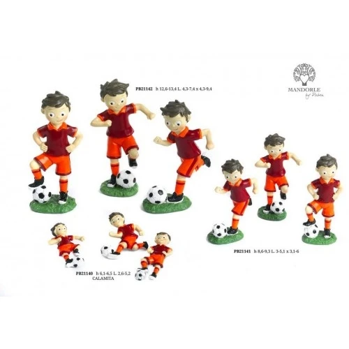 CALCIATORE ROMA GIALLO-ROSSO 9.3 CM. RESINA