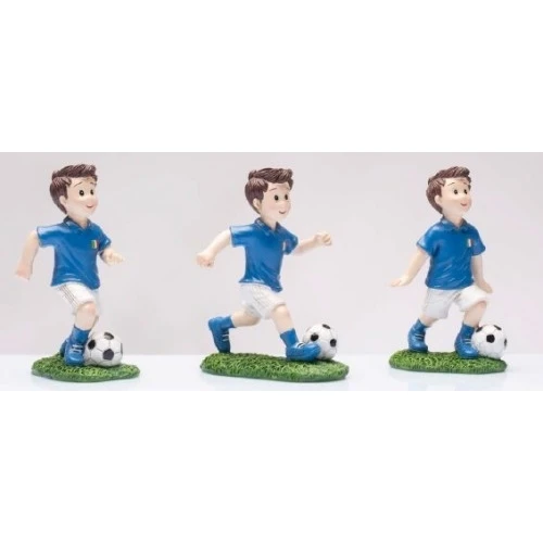 Cuorematto Bomboniera Solidale Comunione Ragazzo: Calciatore con Maglia Azzurra e Pallone
