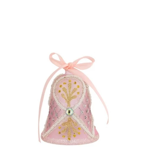 CAMPANELLA PASQUALE DECORATA CON LED H. 10 ROSA