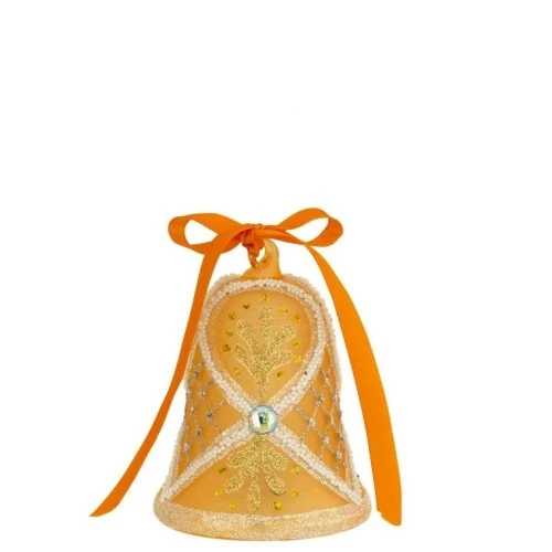 CAMPANELLA PASQUALE DECORATA CON LED H. 10 ARANCIO